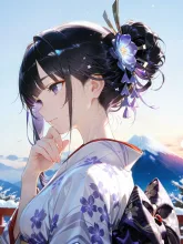 富士山の擬人化·初冠雪のよそおい の投稿作品