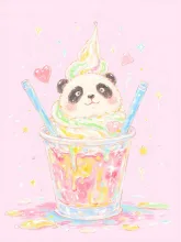 可愛いようなこわいような　笑 — パンダイラストのAIイラスト｜SUPPART