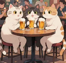 酔っ払ったにゃ