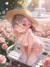 バラ園の菜摘。