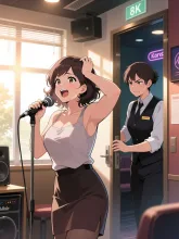 あと一曲、あと一曲歌ったら帰りますので！！ — 泥沼さんのAIイラスト