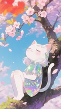 🌸春の香りを楽しむシロちゃん