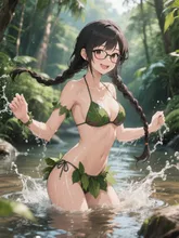 「穂蔵　灯子(ほのぐら　とうこ)」ジャングルで水浴びする。