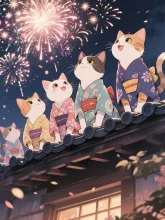 子猫の花火大会