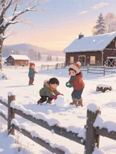 冬の牧場は僕たちの遊び場☃️