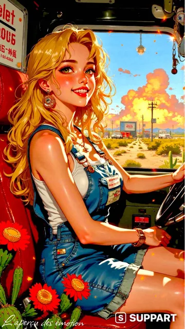 Truck Girl at Sunset