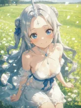 こちらに微笑みかけるユニコーン娘