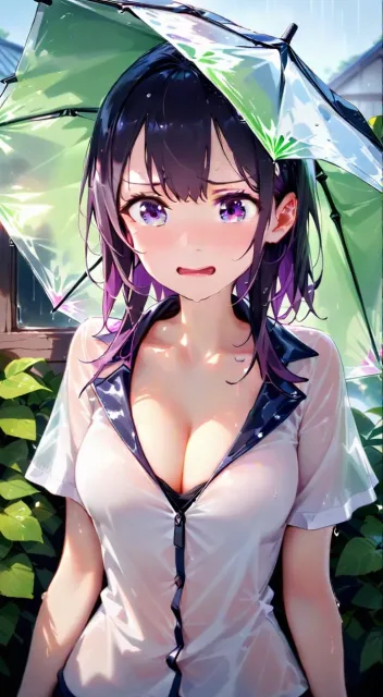 雨の日の透け感