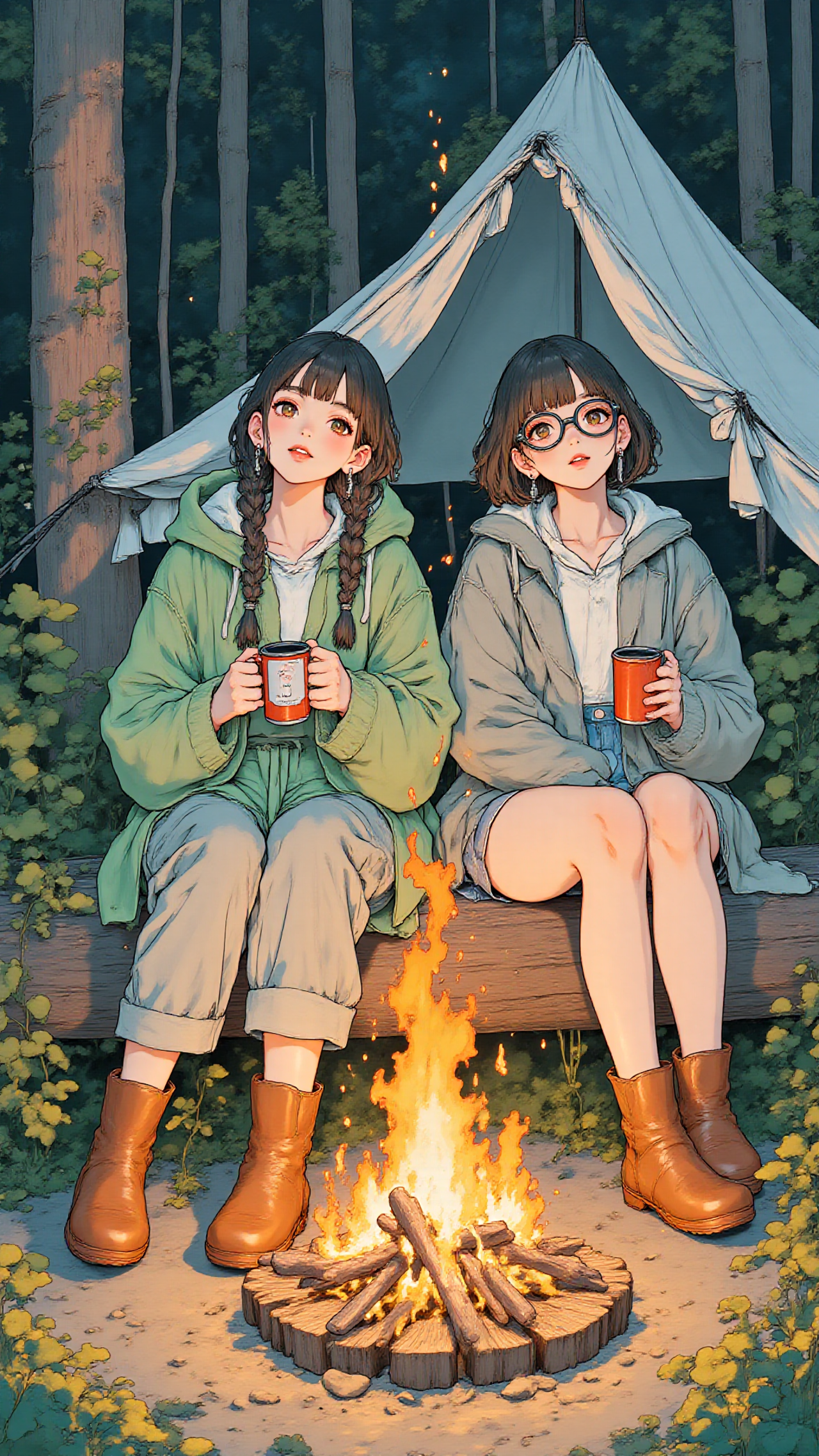 輪郭線付きカラーイラスト - 画像生成チャレンジ / poh