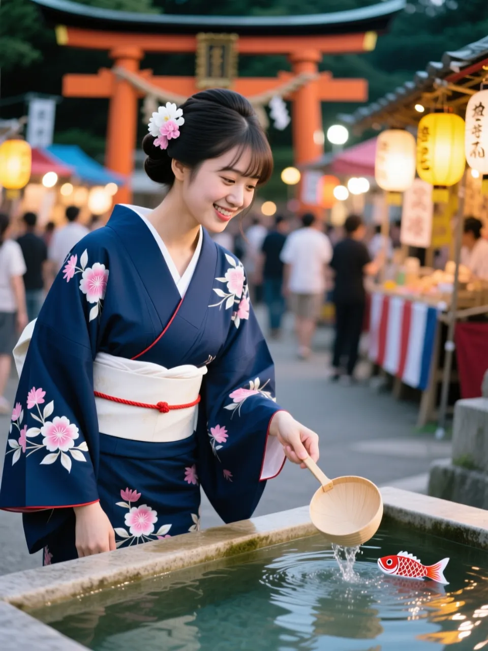 夏祭りで出会った美女