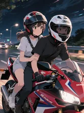 夜のタンデム゜｡(⑅˘̤ ᵕ˘̤)˘͈ᵕ ˘͈)。。ツーリング🏍³₃