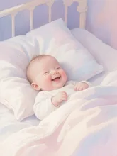 赤ちゃんの笑顔。