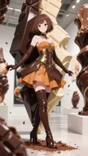 チョコレート彫刻の幻想アート