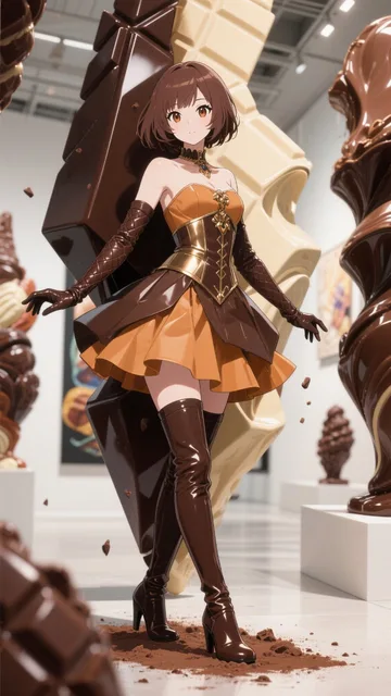 チョコレート彫刻の幻想アート