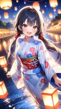 D　川面に満面を浮かべて