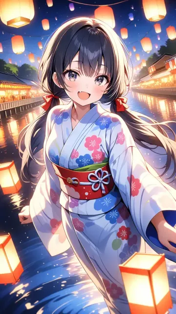 D 川面に満面を浮かべて
