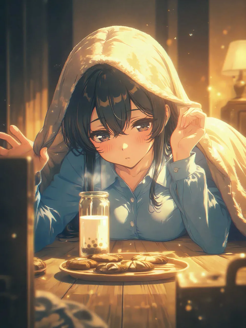 家族にバレないようにこっそりと、 — 花筏さんのAIイラスト