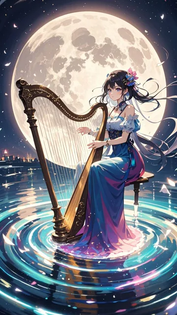 琴を奏でる魔女