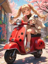 てんとう虫スクーター×女の子