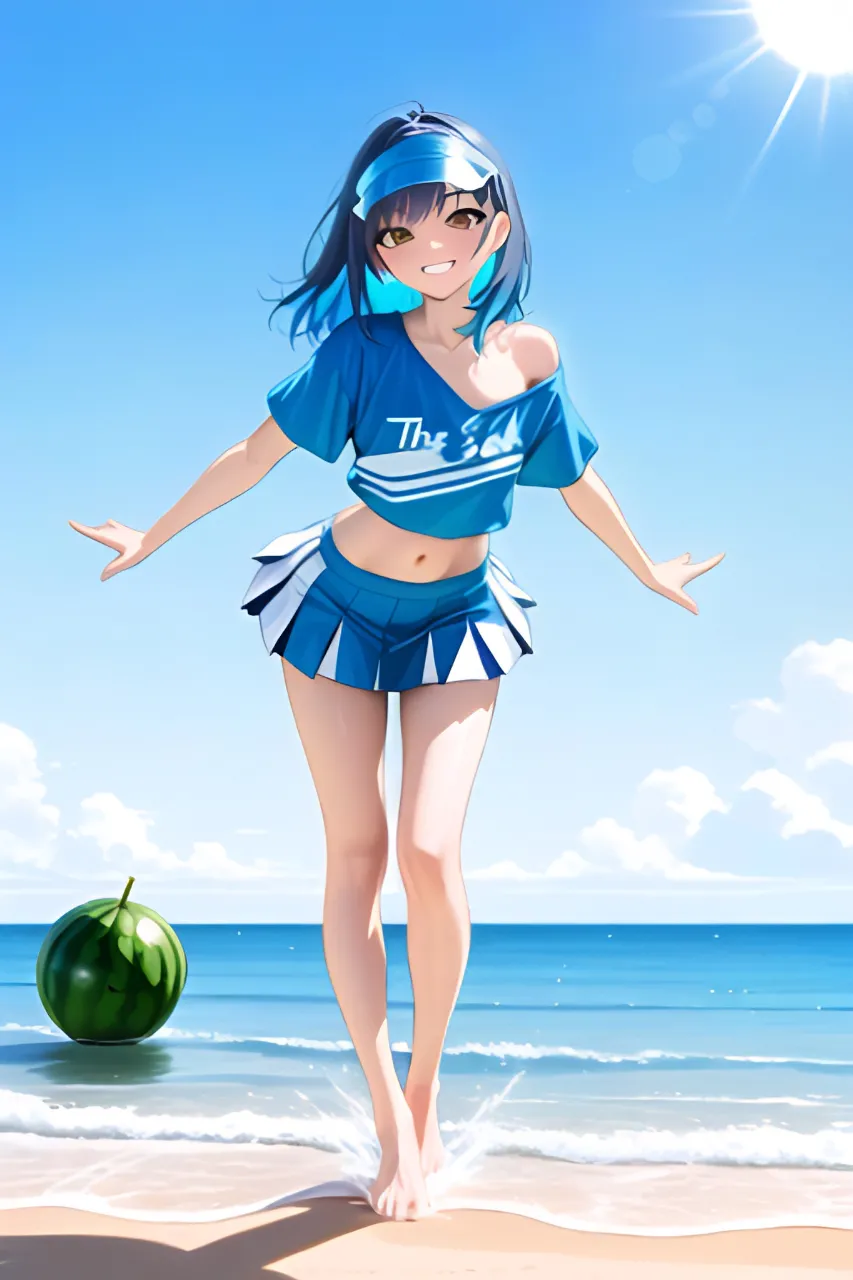 青い空と白い雲と海と西瓜とチアガール…青