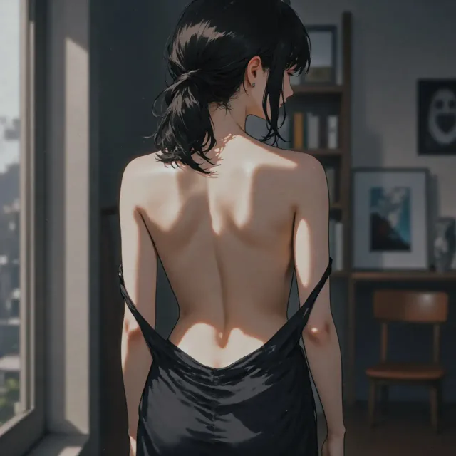 Anime Semi-Real Illust - 背中全部