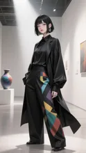 芸術的ファッションモデル