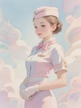 本日は雲空航空810便にご登場誠にありがとうございます。 — grafaフォローして!!(素直すぎ)さんのAIイラスト