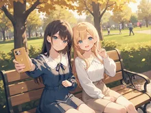 はいっ、ちーずっ♪ — 百合ユーリさんのAIイラスト