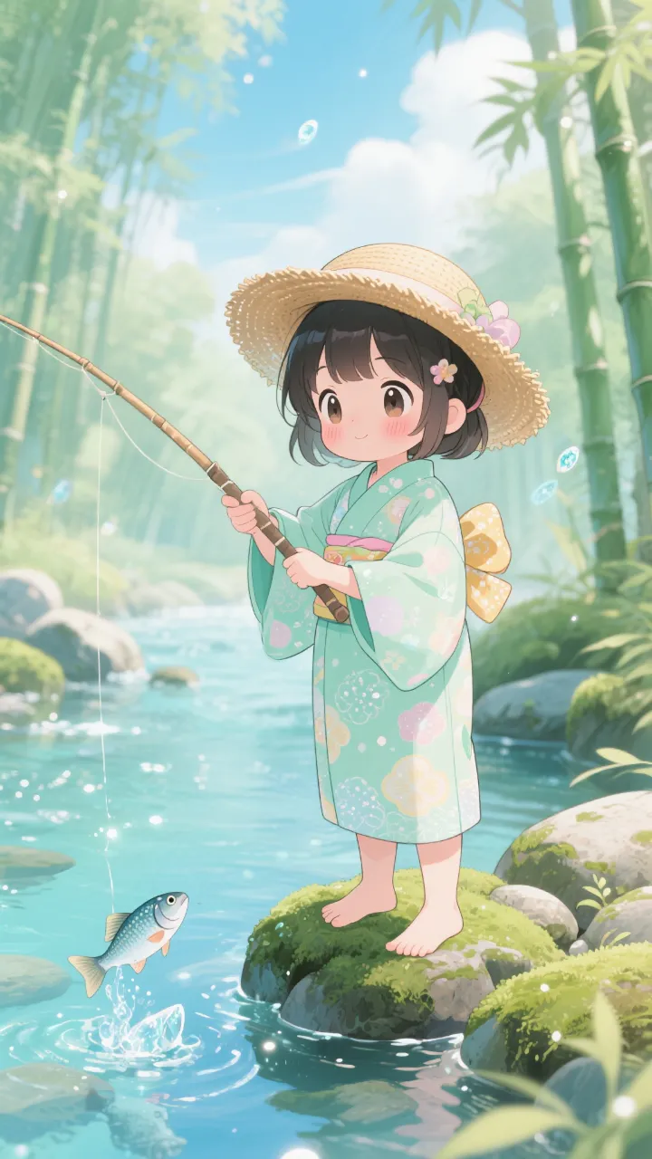 高精度アニメ - 鮎釣りの清流 / 詩織