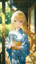 うちわと夏の女性·初夏チャレンジ の投稿作品