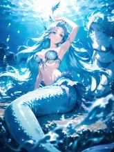 水の精霊の加護をえた人魚姫 — 精霊イラストのAIイラスト|SUPPART