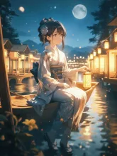 屋形船の芸者美人·夏の宵の屋形船 の投稿作品