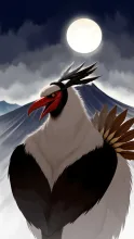 赤いくちばしの烏天狗
