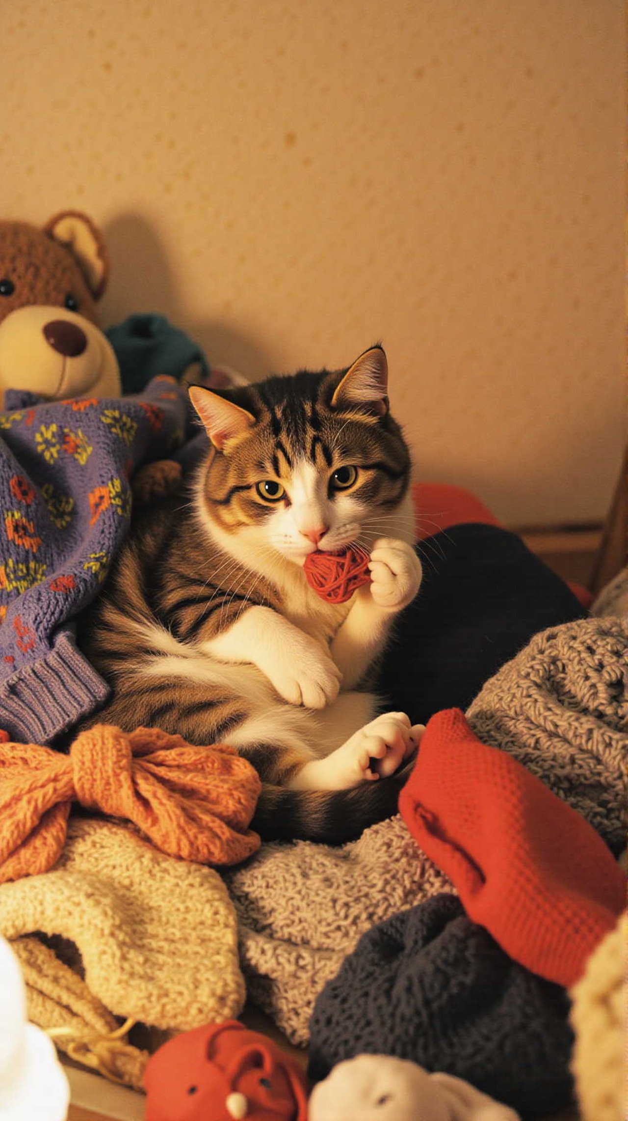 Chibi Cat Knit Cozy Anime