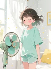 扇風機と部屋着の彼女·夏の昼下がり の投稿作品