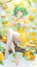フルーツだらけの中