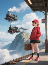 パーカー娘と空の駅🚂…赤