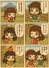 りんご娘 青森の話 セリフ付アート