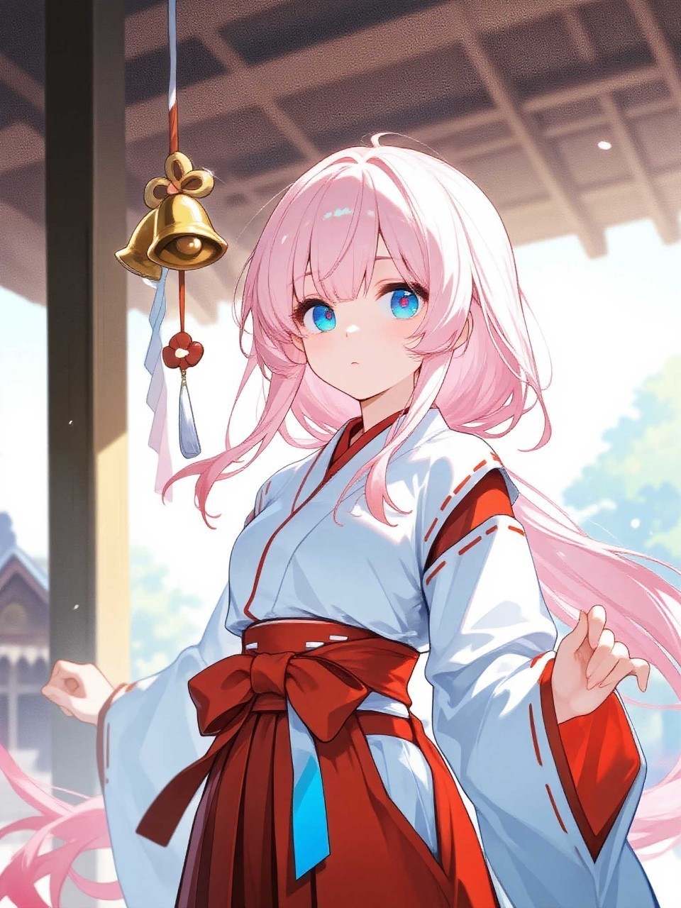 神に支える巫女の美少女❣️💫