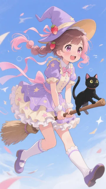 空飛ぶほうき、修行中
