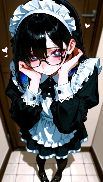 モジモジ彼女、貸し出し中の遥乃にメイド服を着せてみたよ🤭❤️「あの…どうですか?その…似合ってますか?」