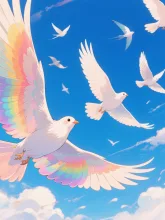 虹色の翼 — 𝕞̿̈さんのAIイラスト