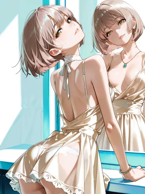 1girl、portrait、standing - 胸元 vs 背中