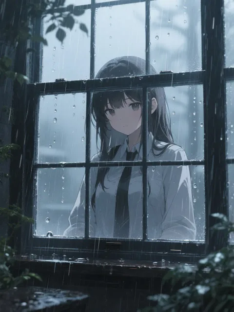 雨やまないね