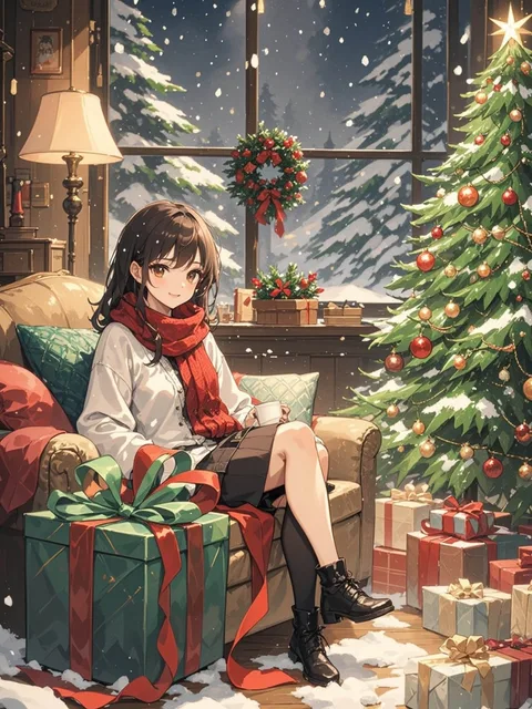 幻想的 大きいクリスマスツリー プレゼント 女性 30代…