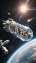 カプセル型の宇宙電車