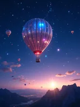星空と気球