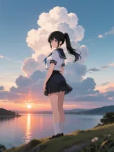 夕焼けと入道雲·初夏チャレンジ の投稿作品