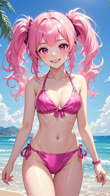 ピンク髪ツインテ嬢💕