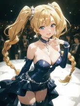 なんと金髪三つ編みツインテールとは😮